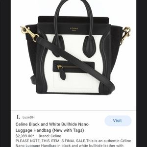 Celine ⭐️ Black and white  ⭐️ nano Mini